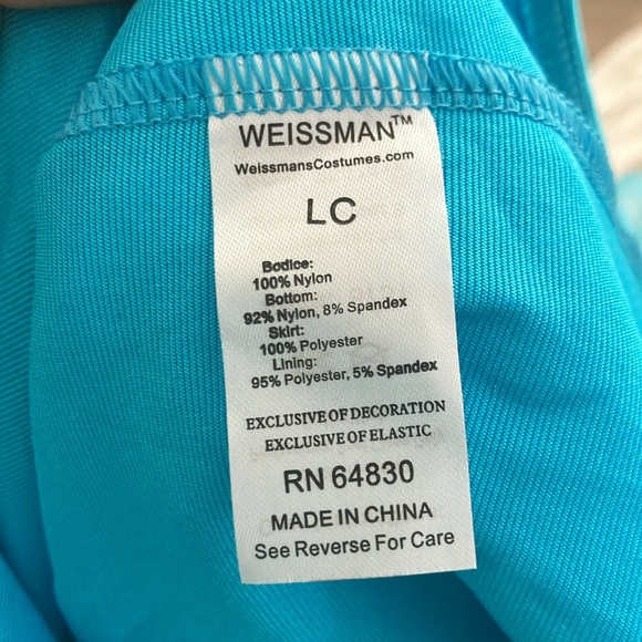 Weissman Blue Sequined Leotard Colorful Tutu Dance Costume Size Large Child - Picture 2 of 4